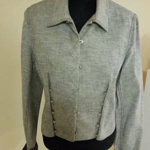 Christian  Dior Grey Denim Crop Jacket -size 8 us